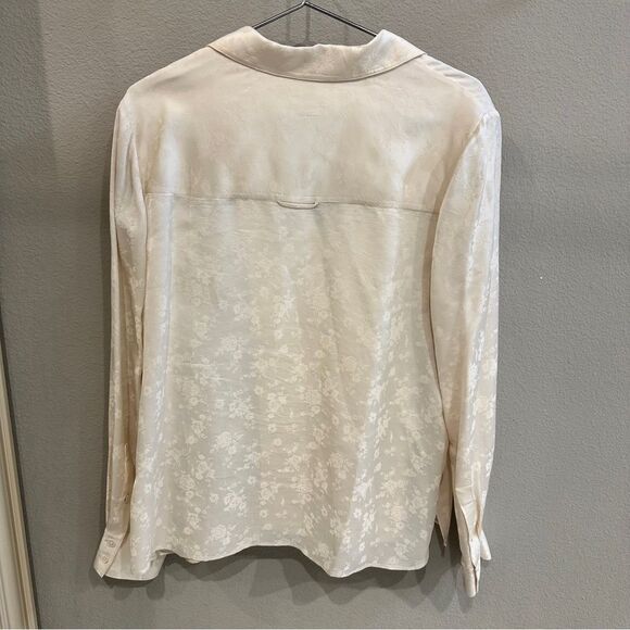 Jason Wu | 10 | cream Women's Floral Jacquard Satin Pajama style Shirt - Picture 7 of 7